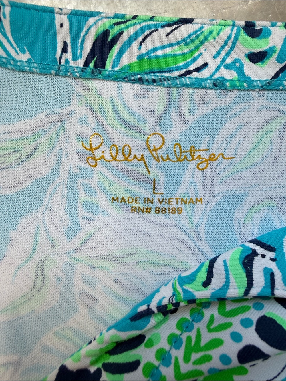 Lilly Pulitzer Nadine UPF 50+ Blue Ibiza Open Water Dress Mosaic Large Preppy - Picture 3 of 5